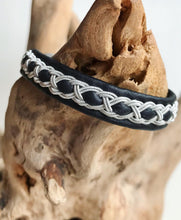 Load image into Gallery viewer, Sami unisex reindeer leather bracelets with pewter in BLACKS, GREYS and WHITE.