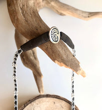 Load image into Gallery viewer, Scandinavian brown Sami reindeer leather necklace with sterling silver beads.
