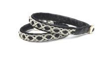 Load image into Gallery viewer, Sami unisex reindeer leather bracelets with pewter in BLACKS, GREYS and WHITE.
