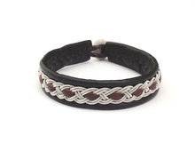 Load image into Gallery viewer, Sami unisex reindeer leather bracelets with pewter in BLACKS, GREYS and WHITE.
