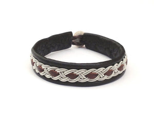 Sami unisex reindeer leather bracelets with pewter in BLACKS, GREYS and WHITE.