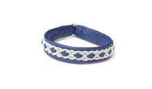 Load image into Gallery viewer, Sami unisex reindeer leather bracelet with pewter in BLUES and GREENS.
